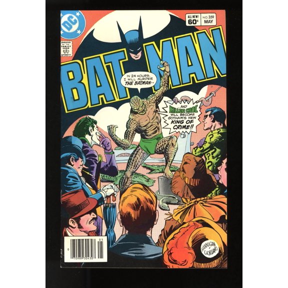 Batman #359 VF+ 8.5 Newsstand Variant Joker Penguin Riddler Killer Croc! Comic Book