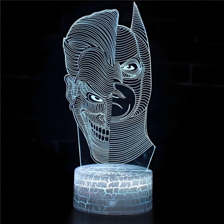 Batman 3D Illusion Platform Night Lights Touch Switch 16 Color Change USB Power LED Desk Lamp for Home Decorations or Holiday Gifts