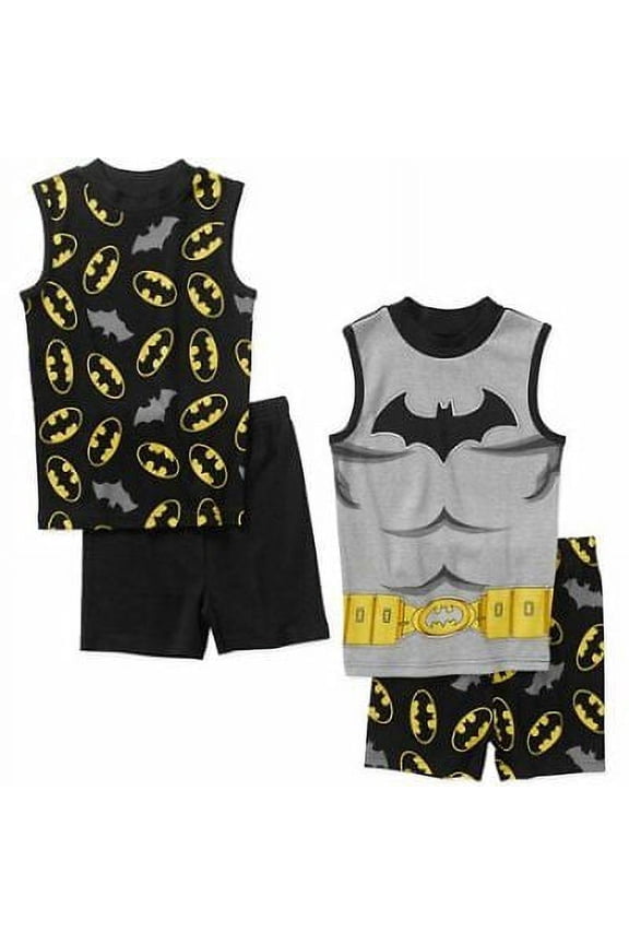 4 PC Tank Top Sleeveless Tight Fit Cotton Pajama Set Boy Size 6