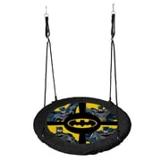 Batman 40” Saucer Tree Swing for Kids – Heavy-Duty Flying Disc Swing, Adjustable Ropes, Indoor & Outdoor Use, Ages 3+