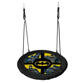 Batman 40” Saucer Tree Swing for Kids – Heavy-Duty Flying Disc Swing, Adjustable Ropes, Indoor & Outdoor Use, Ages 3+