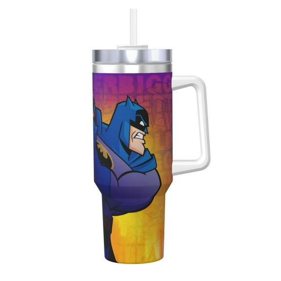 Batman 40 oz Tumbler With Handle and Straw, Stainless Steel Vacuum Travel Mug, Double Wall Vacuum Insulated Tumbler With Lid, Water Bottle for Gifts Party Office Coffee