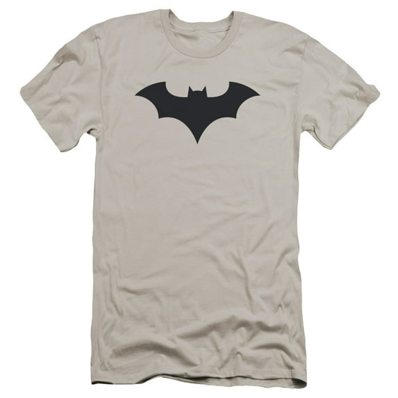 Batman 52 Title Logo Premium Canvas T-Shirt Adult Slim Fit 30/1-Silver