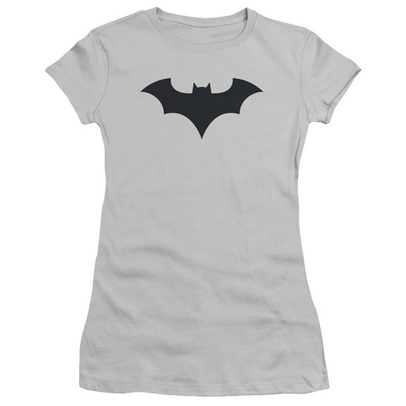 Batman 52 Title Logo S/S Junior Women's T-Shirt Sheer-Silver