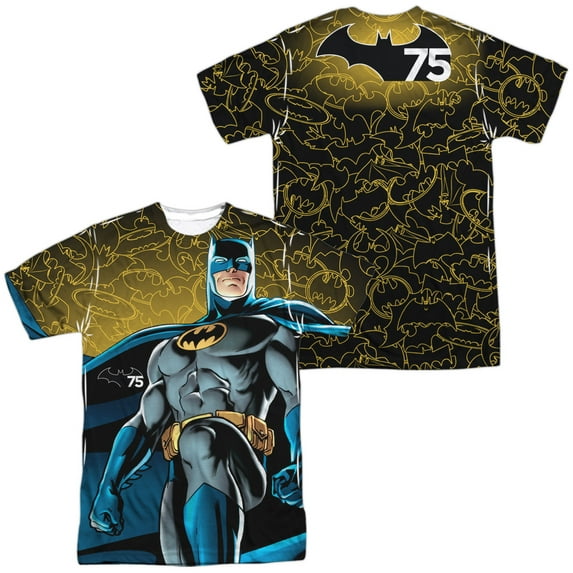 Batman 75 Glow Unisex Adult Sublimated Costume T Shirt (Front/Back), 3X-Large Multicolor