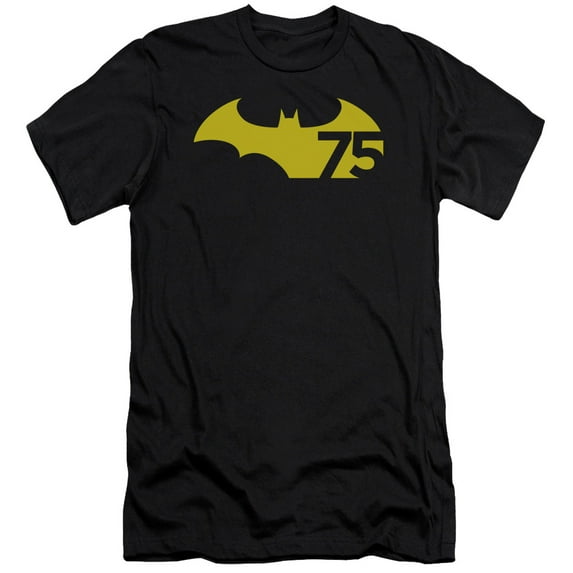 Batman 75 Logo 2 Premium Canvas T-Shirt Adult Slim Fit 30/1 Black