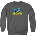 thumbnail image 1 of Batman 8 Bit Cape Adult Crewneck Sweatshirt Charcoal, 1 of 1