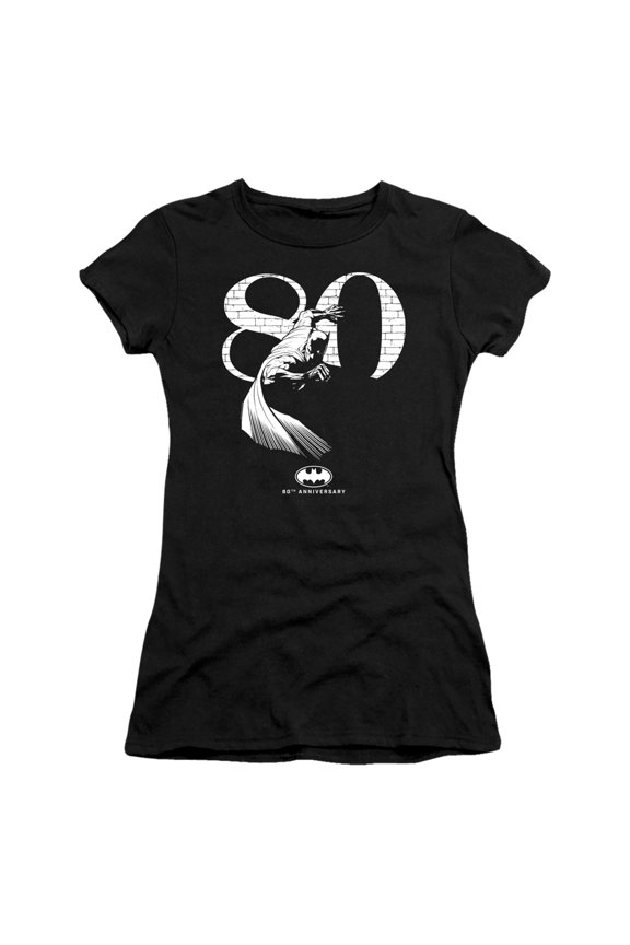 Batman 80 Wall S/S Junior Women's T-Shirt Sheer Black