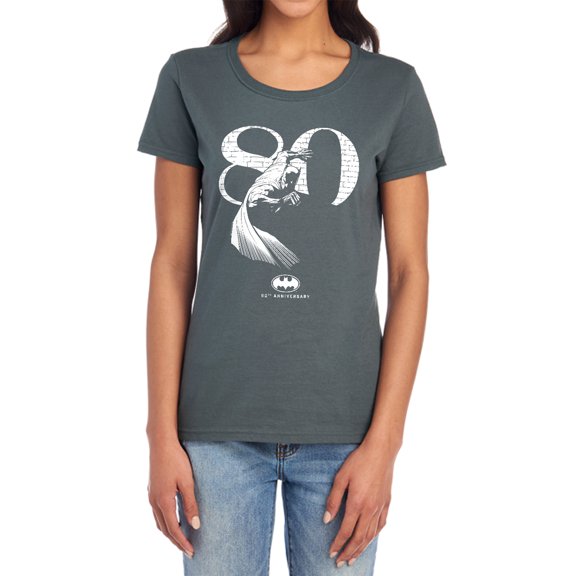 Batman 80 Wall Women's T Shirt, Charcoal, X-Large