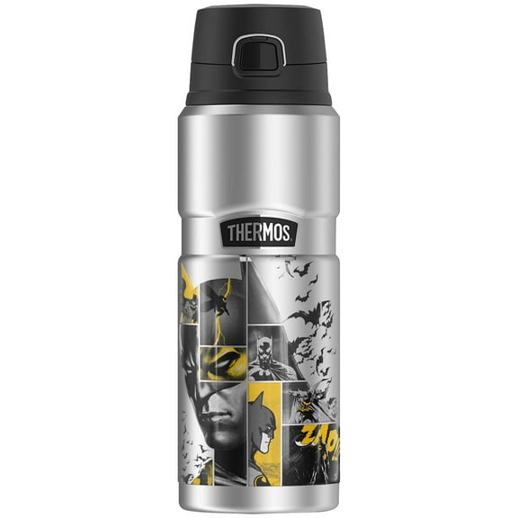 Batman 80 Years Bat Panels, THERMOS STAINLESS KING Stainless Steel Drink Bottle, Vacuum insulated & Double Wall, 24oz