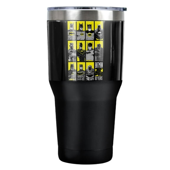 Batman 80 Years Batmen Stainless Steel Tumbler 30 oz Coffee Travel Cup, Vacuum Insulated & Double Wall with Leakproof Sliding Lid