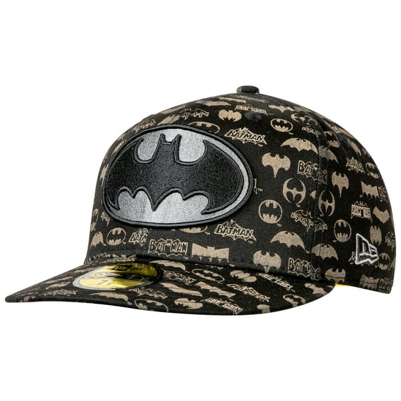 Batman 800093-7fitted-7 Fitted Batman New Era Laser Etched All Over Logos 59Fifty Hat - 7 Fitted