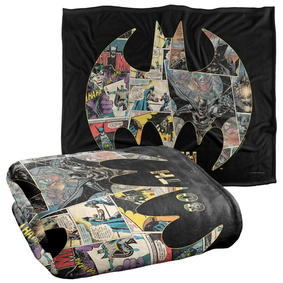 Batman 80Th Shield Officially Licensed Silky Touch Super Soft Throw Blanket 50' x 60'