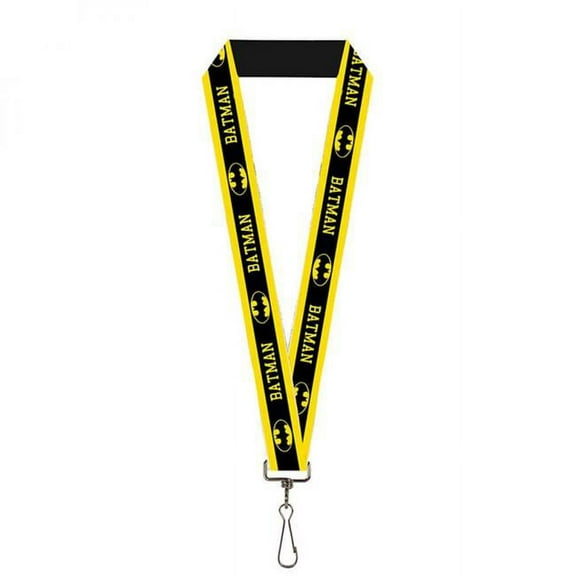 DC Comics Lanyard, Batman Logo Stripe Yellow Black, Elastic