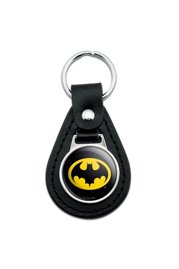 Batman 89 Logo Black Leather Keychain