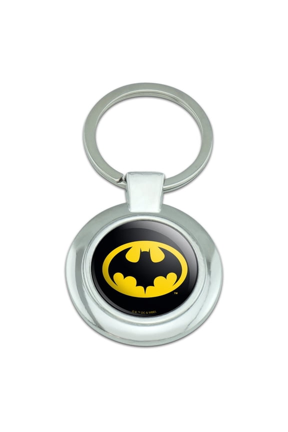 Batman 89 Logo Keychain Classy Round Chrome Plated Metal