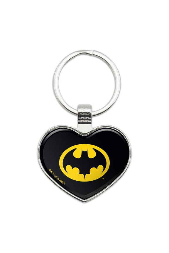 Batman 89 Logo Keychain Heart Love Metal Key Chain Ring