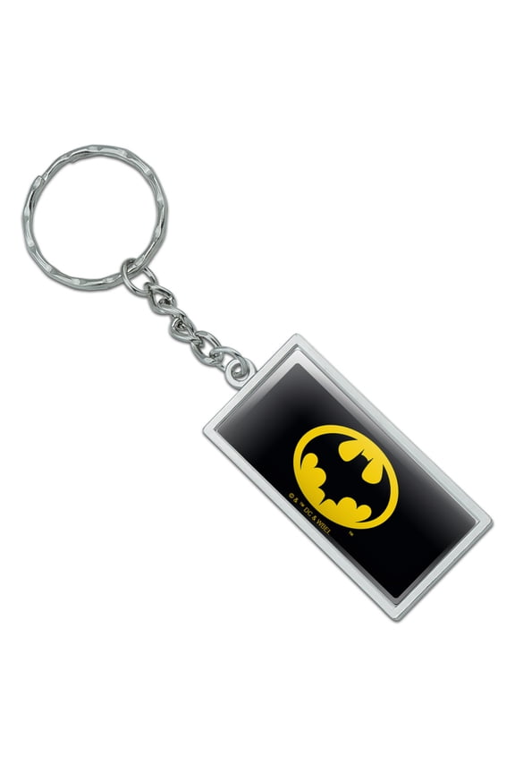 Batman 89 Logo Rectangle Keychain in Chrome Plated Metal
