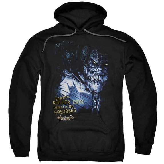 Batman AA & Arkham Killer Croc Adult Pull-Over Hoodie, Black - 4X
