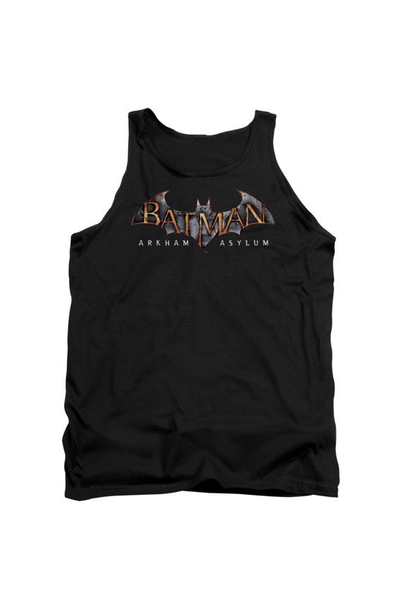 Batman Aa Arkham Asylum Logo Adult Tank Top Black
