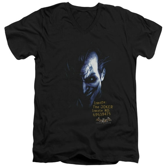Batman Aa - Arkham Joker - Slim Fit V Neck Shirt - Medium