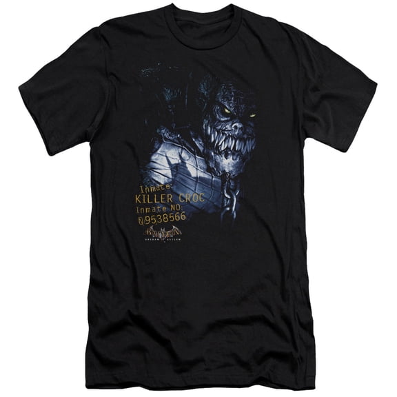 Batman Aa Arkham Killer Croc Premium Canvas T-Shirt Adult Slim Fit 30/1 Black