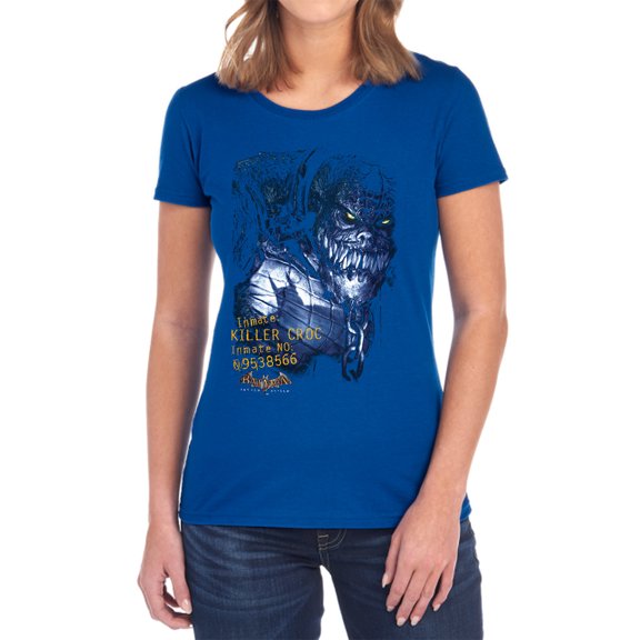 Batman Aa Arkham Killer Croc Women's T Shirt, Royal, Medium