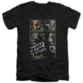 thumbnail image 1 of Batman Aa Running The Asylum S/S Adult V-Neck T-Shirt Black, 1 of 1
