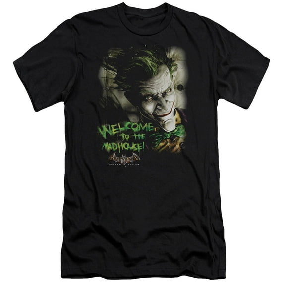 Batman Aa - Welcome To The Madhouse - Premium Slim Fit Short Sleeve Shirt - Small