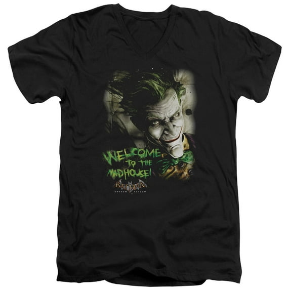 Batman Aa - Welcome To The Madhouse - Slim Fit V Neck Shirt - Small
