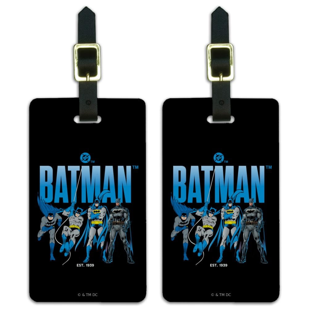 Batman Across the Years Line Up Luggage ID Tags Suitcase Carry-On Cards ...