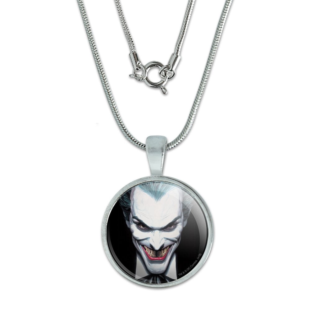 Batman Alex Ross Joker Head Pendant with Sterling Silver