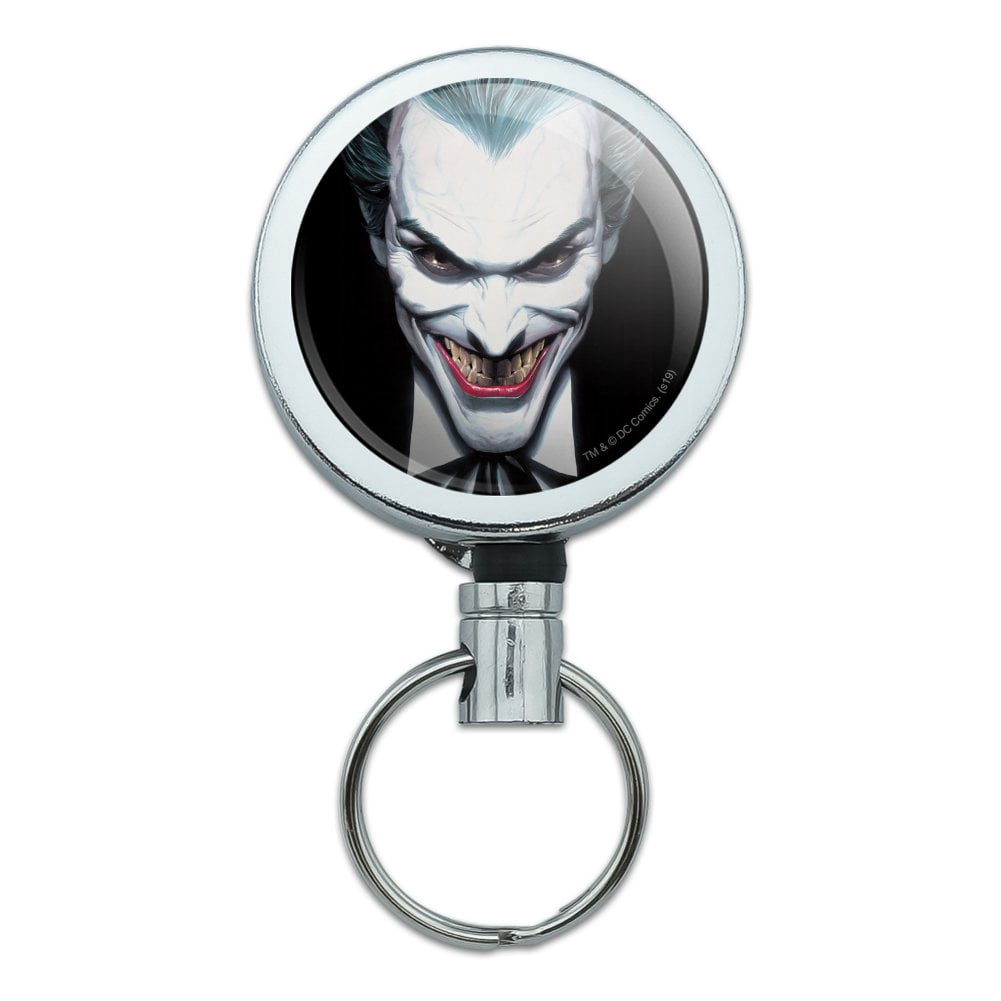 Batman Alex Ross Joker Head Heavy Duty Metal Retractable Reel ID