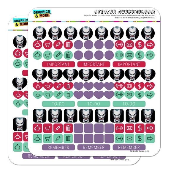 Batman Alex Ross Joker Head Planner Calendar Scrapbooking Crafting Sticker Set