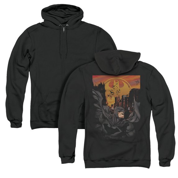 Batman Always On Call (Back Print) Adult Zipper Hoodie Sweatshirt Black