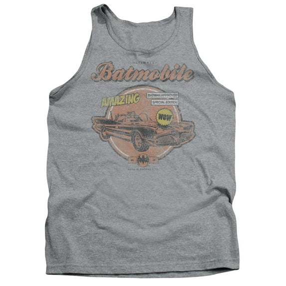 Batman Amazing Batmobile Adult Tank Top Athletic Heather