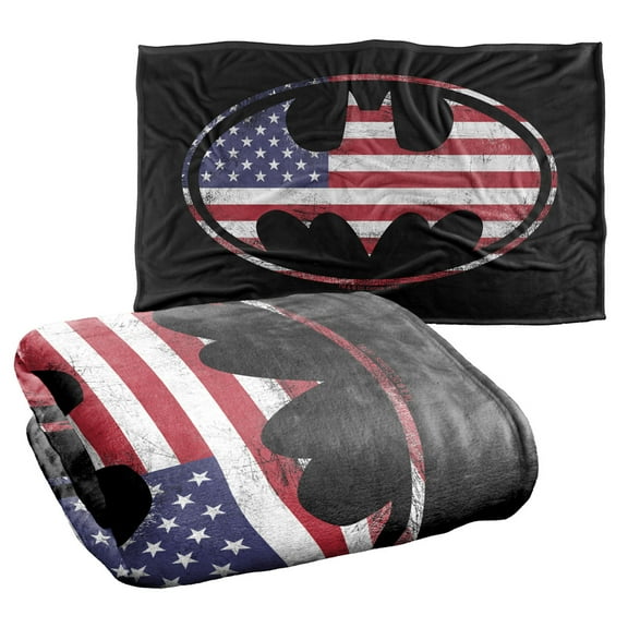 Batman American Flag Bat Logo Silky Touch Super Soft Throw Blanket 36" x 58"