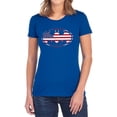 thumbnail image 1 of Batman American Flag Oval Women's T Shirt, Royal, Large, 1 of 6