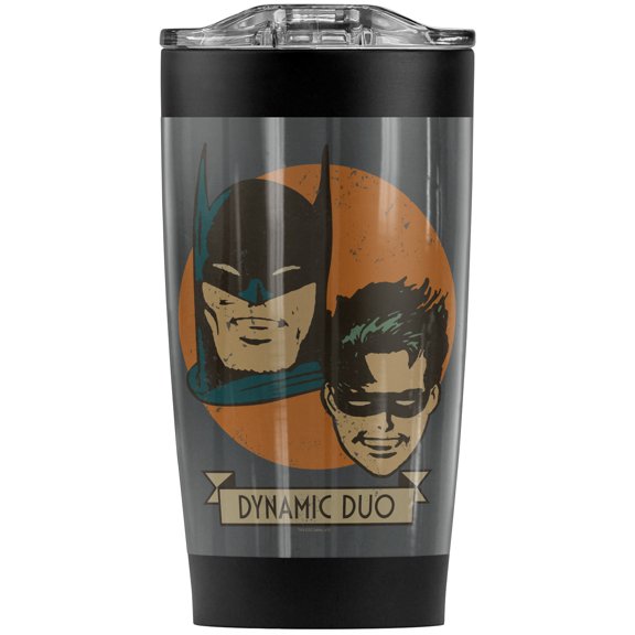 Batman And Robin Dynamic Duo Stainless Steel Tumbler 20 oz Coffee Travel Mug/Cup, Vacuum Insulated & Double Wall with Leakproof Sliding Lid | Great for Hot Drinks and Cold Beverages