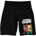 thumbnail image 1 of Batman Animated Series Harley Quinn and Joker Men's Black Sleep Pajama Shorts-Medium, 1 of 4
