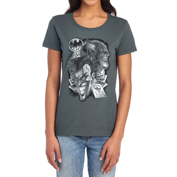 Batman Archenemies Women's T Shirt, Charcoal, Medium