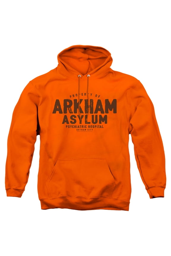 Arkham Asylum Adult Pullover Hoodie Sweatshirt Orange