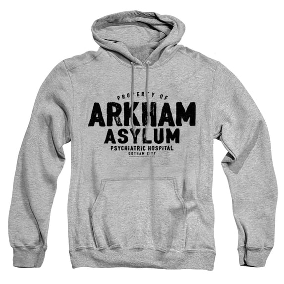 Batman Arkham Asylum Unisex Adult Pull-Over Heather Hoodie, Medium, Athletic Heather