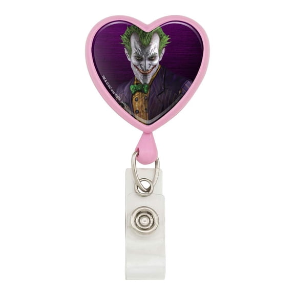 Batman Arkham Asylum Video Game Joker Heart Lanyard Retractable Reel Badge ID Card Holder