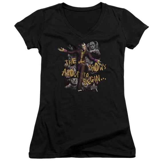 Batman Arkham City About To Begin Junior Women's T-Shirt V-Neck Black