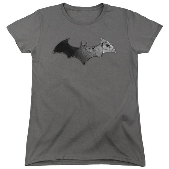 Batman Arkham City Bat Logo S/S Women's T-Shirt-Charcoal