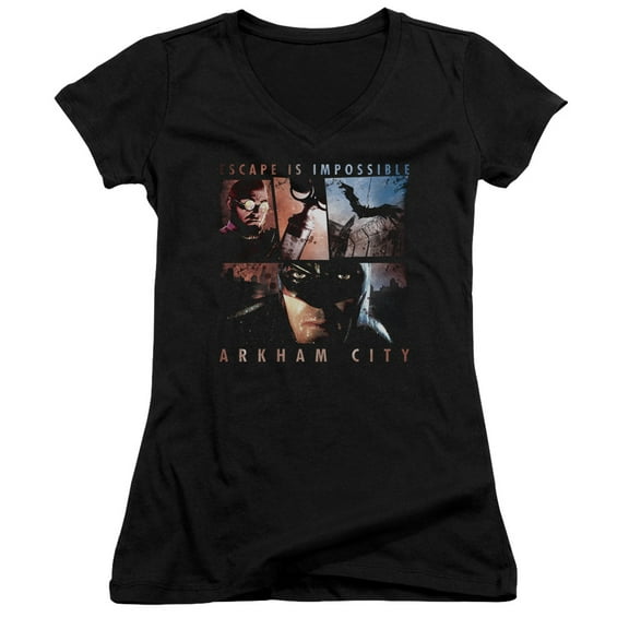 Batman Arkham City Escape Is Impossible Junior Women's T-Shirt V-Neck Black