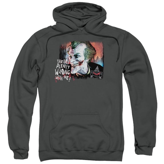 Batman Arkham City Plenty Wrong Adult Pullover Hoodie Sweatshirt Charcoal