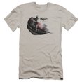 thumbnail image 1 of Batman Arkham City Ready To Pounce Premium Canvas T-Shirt Adult Slim Fit 30/1-Silver, 1 of 1
