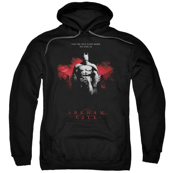 Batman Arkham City Standing Strong Adult Pullover Hoodie Sweatshirt Black